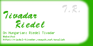 tivadar riedel business card